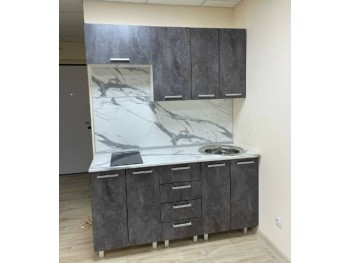 Кухня модульная 1,6 метра Макс ЛДСП бетон темный компоновка 2