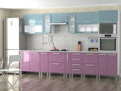 Кухня МДФ шторм фиалка глянец