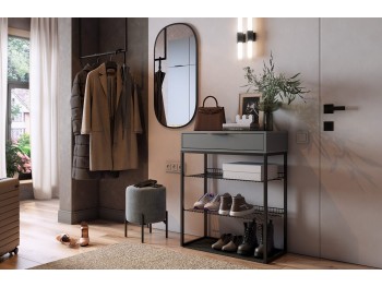 Обувница Краш черный муар/графит