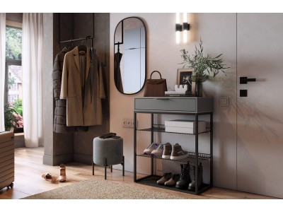 Обувница Краш черный муар/графит