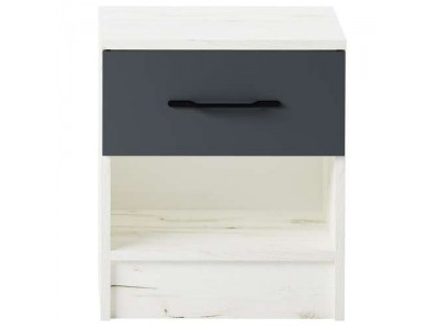 Тумба прикроватная Беатрис Дуб Крафт белый – Антрацит