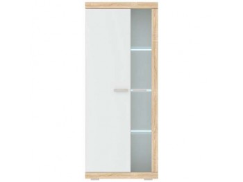 Шкаф-витрина ШВС-800 Соната Дуб Сонома - Белый глянец
