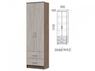 Шкаф №3-2 (глубина 400) МахМебель