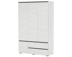 Шкаф 4С2Я Гретта Дуб Крафт белый - Антрацит