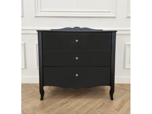 Комод "Версаль" 3 ящика (черный матовый)