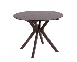 Стол Пекин раздвижной (1000*1000+300/цвет столешницы Темный орех/цвет ножек Темный орех)