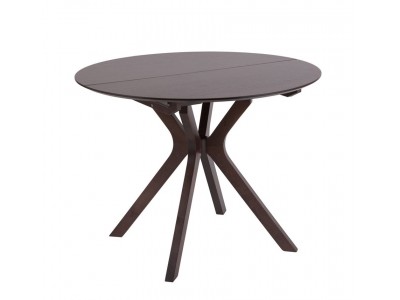 Стол Пекин раздвижной (1000*1000+300/цвет столешницы Темный орех/цвет ножек Темный орех)