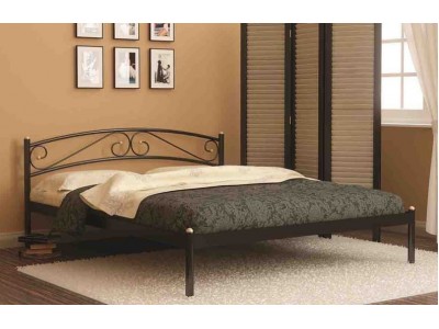 Кровать двуспальная Валерия с изножьем (160х200/металлическое основание) Белый