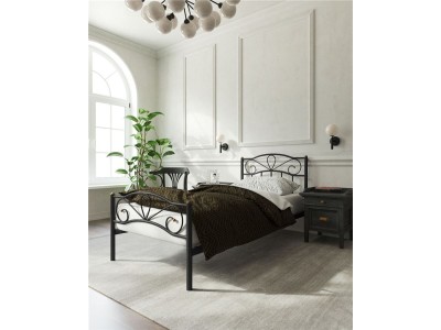 Кровать с изножьем "Глэдис" (90х200/ноги металл/цвет Чёрный)
