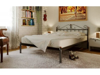 Кровать двуспальная "Розана" (160х200/металлическое основание) Черный Кровать двуспальная "Розана" (160х200/металлическое основание) Черный