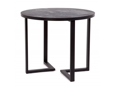 Стол круглый "Лофт Зиг-Заг" (ЛДСП 32 мм /Гранит темный 1571/ кромка чёрная)