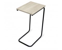 Стол журнальный СТ 9-SHT (ЛДСП/металл, дуб беленый/черный муар)