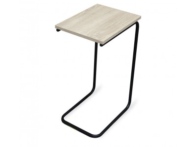 Стол журнальный СТ 9-SHT (ЛДСП/металл, дуб беленый/черный муар)