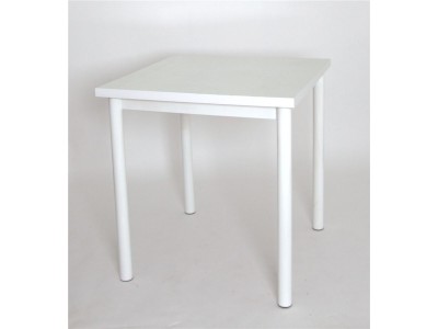 Стол на металлокаркасе СМЛ-1 (металл-белый + столешница Белая радика ЛДСП)