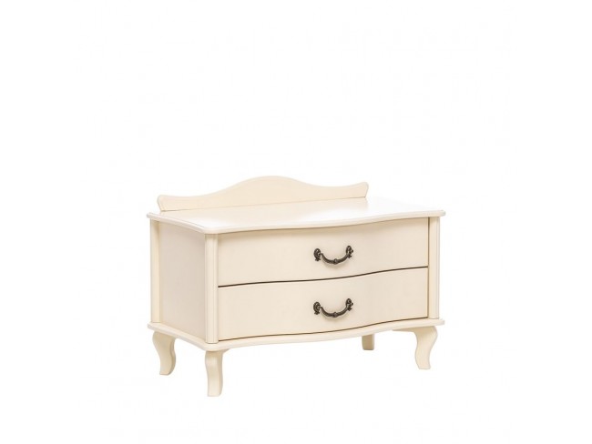 Прикроватная тумбочка Джульетта широкая 2 ящика (Дуб шампань) Ls