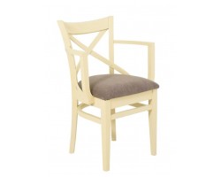 Кресло полумягкое "Соло" венское (Тон 10 Слоновая кость RAL 1015 / ткань:Бренди латте)