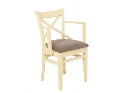 Кресло полумягкое "Соло" венское (Тон 10 Слоновая кость RAL 1015 / ткань:Бренди латте)