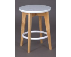 Табурет Рэй 450 (Белая Эмаль/Светлый тон)