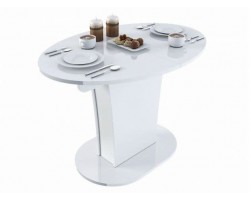 Стол раскладной "TURIN" овальный (белый/Глянец)