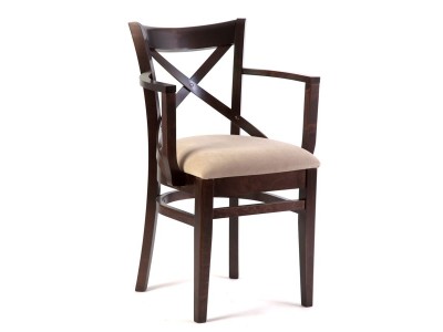 Кресло полумягкое "Соло" венское (Тон 8 Венге / ткань:Вивальди 04)