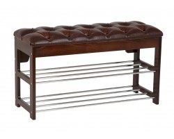 Банкетка "Грейс" (орех, к/з крокодил орех, кар. стяжка) Вис