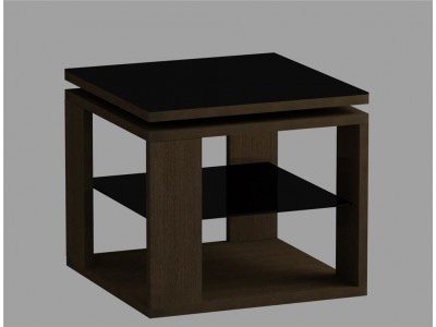 Стол журнальный 747 LS (Венге/Черное стекло)