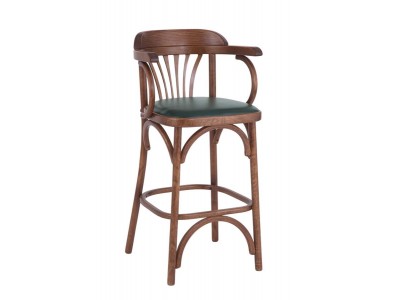 Стул барный 650 Венский мягкий (средний тон, экокожа Зеленая)