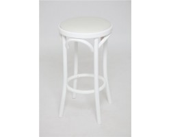 Табурет барный 650 Венский мягкий (белая эмаль, экокожа белая)