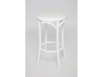 Табурет барный 650 Венский мягкий (белая эмаль, экокожа белая)
