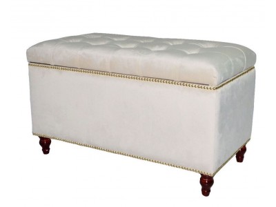 Банкетка Chester VS-03 сундук TOGAS (COL 01 молочный/ноги темный орех) велюр