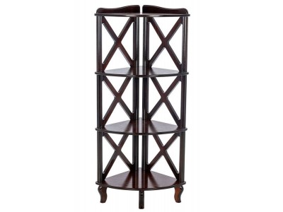 Этажерка-стеллаж угловая "Джульетта"-3 (орех) Вис Этажерка-стеллаж угловая "Джульетта"-3 (орех) Вис