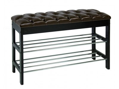 Банкетка "Грейс" (Венге, к/з орегон / каретная стяжка) Вис