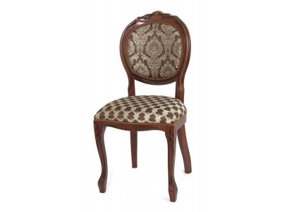 Стул "Милорд №12" (Темный орех матовый/патина черная/ткань Офелия 22/1,ткань Офелия 22/1 ком)