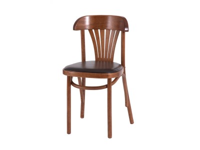 Стул "Астра классик" мягкий (Средний тон, экокожа коричневая)