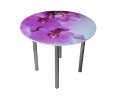 Стол обеденный Стекло круглый ФФ-56-ПВХ/ноги хром