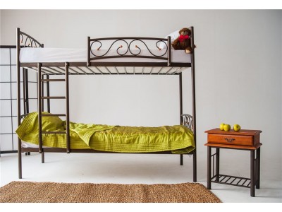 Двухъярусная кровать Валерия-DD (90х200/Коричневый бархат)