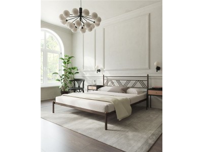 Кровать "Монблан" (140х200/ноги металл/цвет Коричневый бархат)