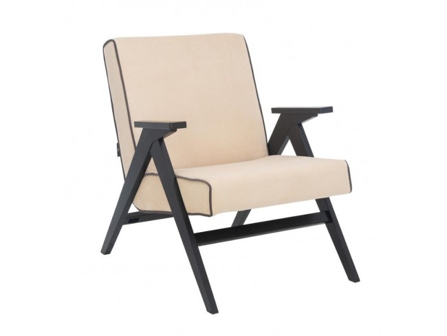 Кресло "Вест" (Венге, ткань Verona Vanilla, кант Verona Antrazite Grey)