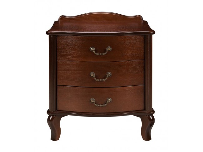 Прикроватная тумбочка Джульетта 3 ящика (Орех) Ls