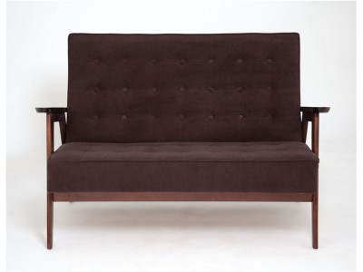 Диван двухместный РЕТРО (темный тон / RS32 - коричневый)