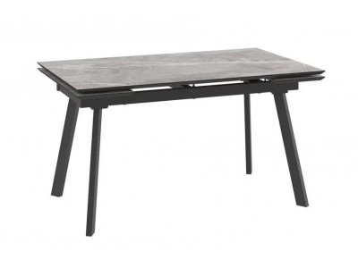 Cтол с керамическим покрытием MILANA FOUR-140 (STONE GREY ST CER/Черный)140(30+30)х85