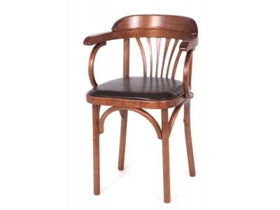 Стул Венский мягкий (средний тон, кожзам коричневый)