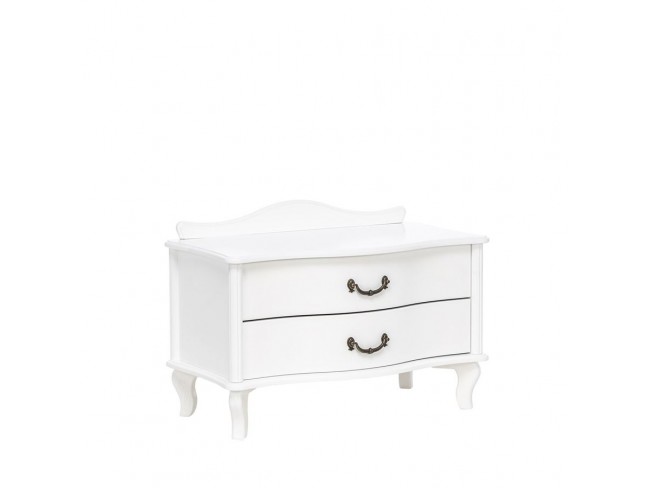 Прикроватная тумбочка Джульетта широкая 2 ящика (Молочный дуб) Ls