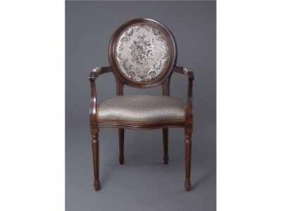 Кресло "Милорд-15" (Темный орех+патина /ткань Luiza Mocco)