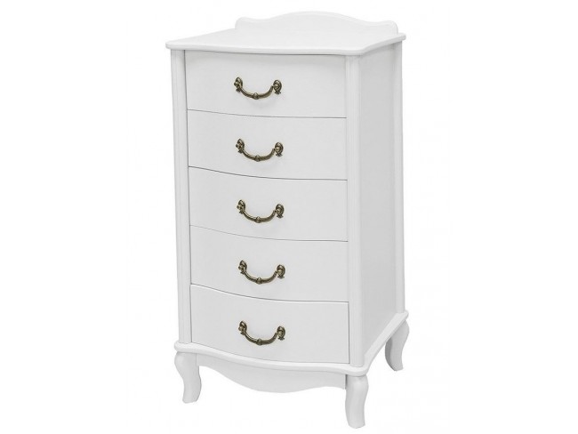 Комод "Джульетта" узкий 5 ящ.(молочный дуб) Вис