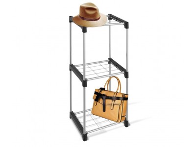 Стеллаж SHT-SS-6 (пластик-металл/черный-хром лак)