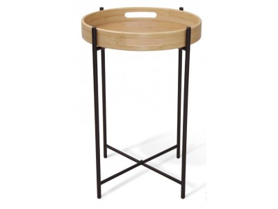 Стол журнальный СТ 30-SHT (металл, дерево / черный муар, прозрачный лак) Sheffilton