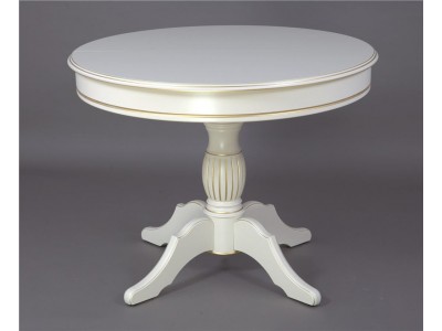 Стол Венеция-1 Лайт 1000(1360), слоновая кость с золотой патиной