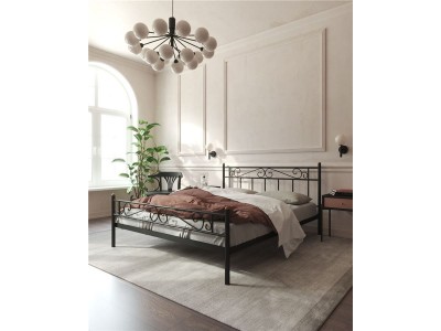 Кровать "Франческа" с изножьем (120х200/ноги металл/цвет Черный)