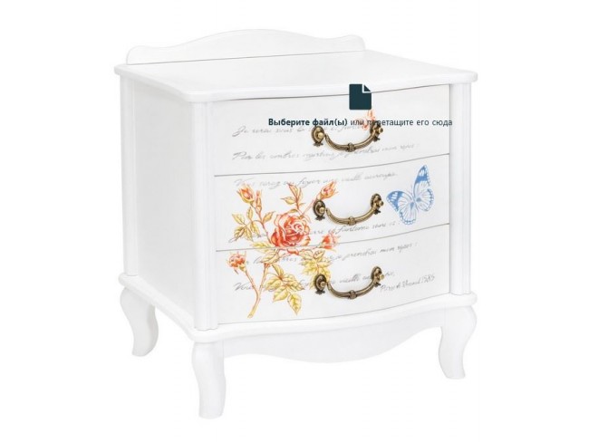 Тумбочка прикроватная "Джульетта" 3 ящ. (молочный дуб/прованс) Вис